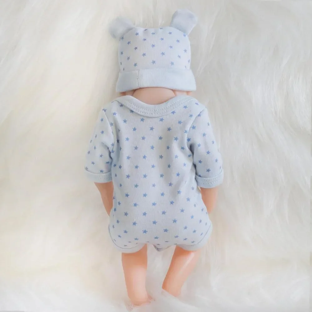 🆕10inch Full Vinyl Body Newborn Baby Doll Poseable Limbs  Blue Star Boy
